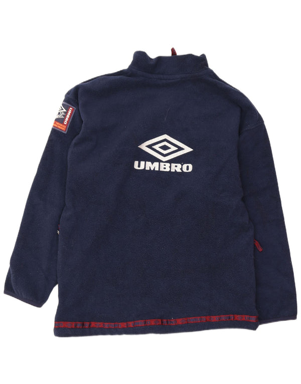 Umbro Jersey de forro polar con cuello con cremallera y gráfico para hombre grande Poliéster azul marino