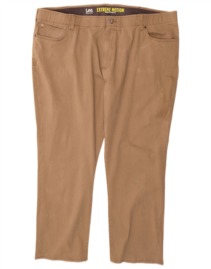 LEE Pantalones casuales cónicos rectos Extreme Motion para hombre W48 L30 Beige