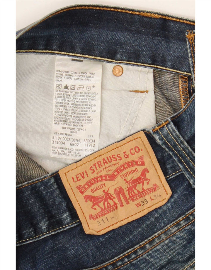 Levi's Hombre 511 Vaqueros Slim Desgastados W33 L29 Algodón Azul