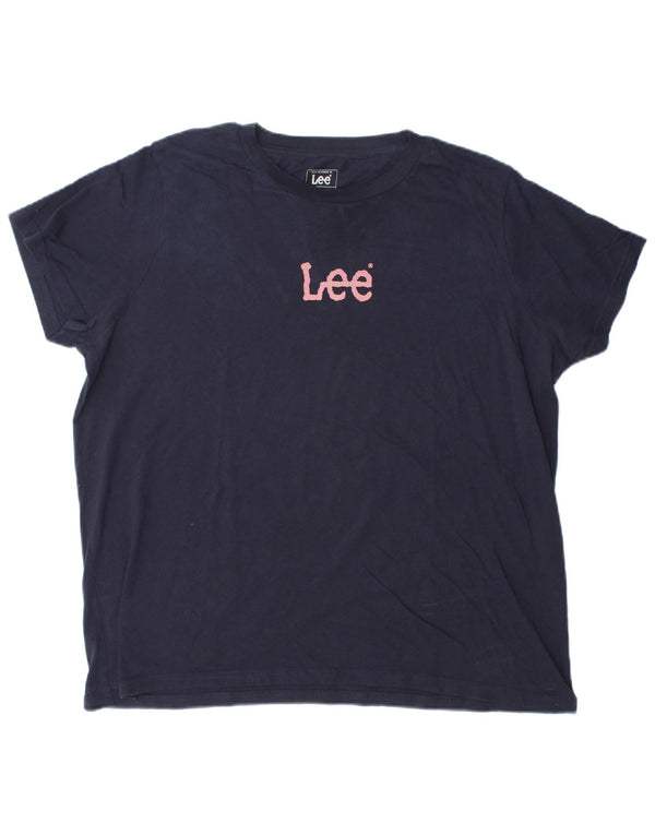 Lee Camiseta Estampada Regular Fit para Mujer UK 40 XL Algodón Azul Marino