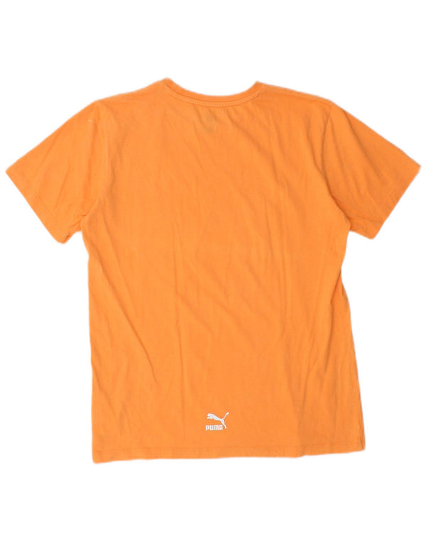 Puma Boys Daren Graphic T-Shirt Top 13-14 Years Orange Cotton