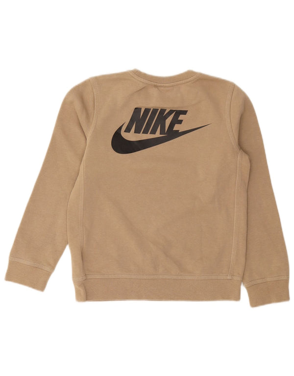 Nike Boys Swoosh Graphic Sudadera Jumper 8-9 años Pequeño Algodón Beige