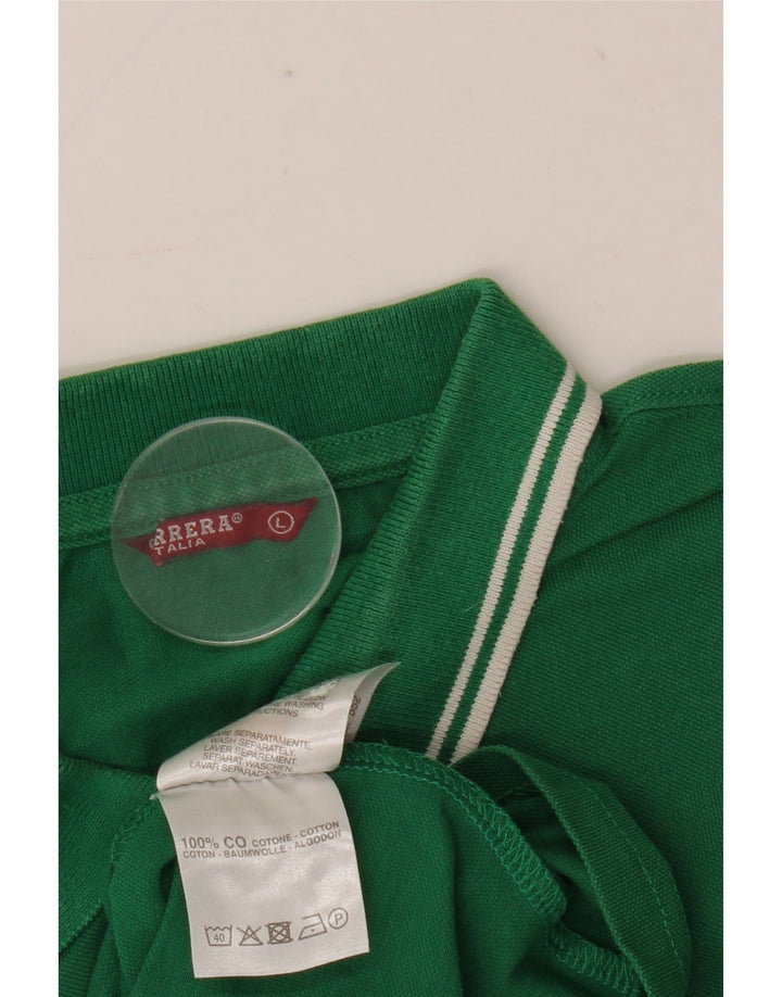Polo Carrera Hombre Grande Algodón Verde