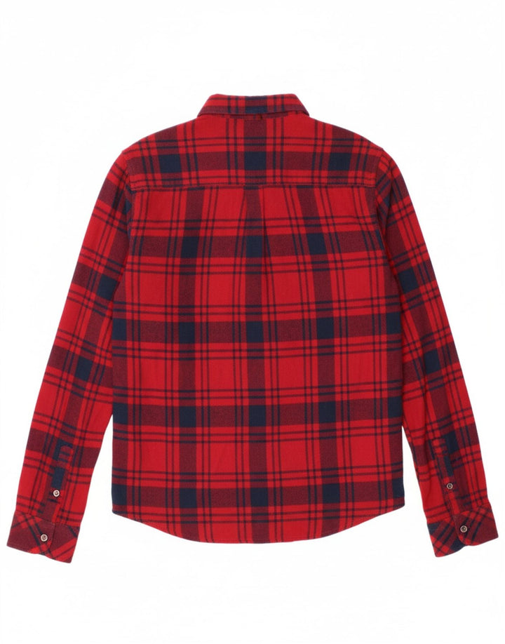 LYLE & SCOTT Boys Flannel Shirt 12-13 Years Red Check Cotton