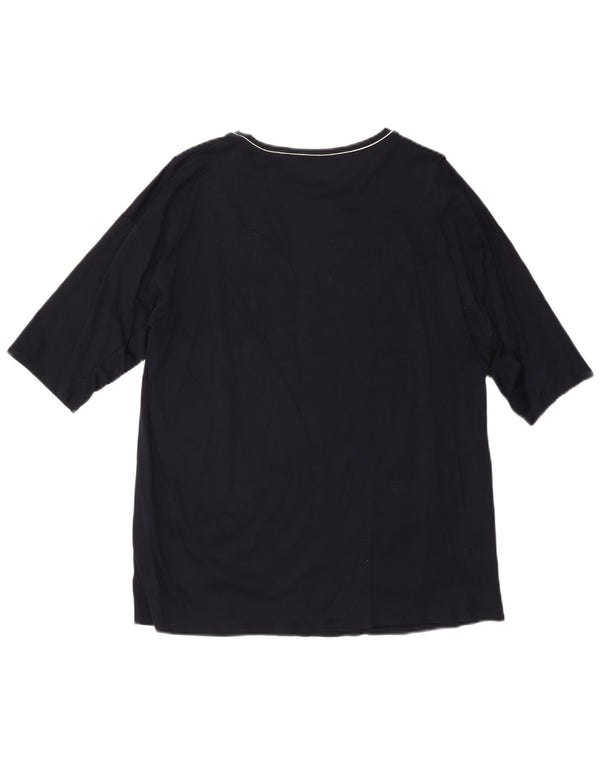 MAX MARA Blusa de manga 1/2 para mujer UK 44 Algodón azul marino mediano