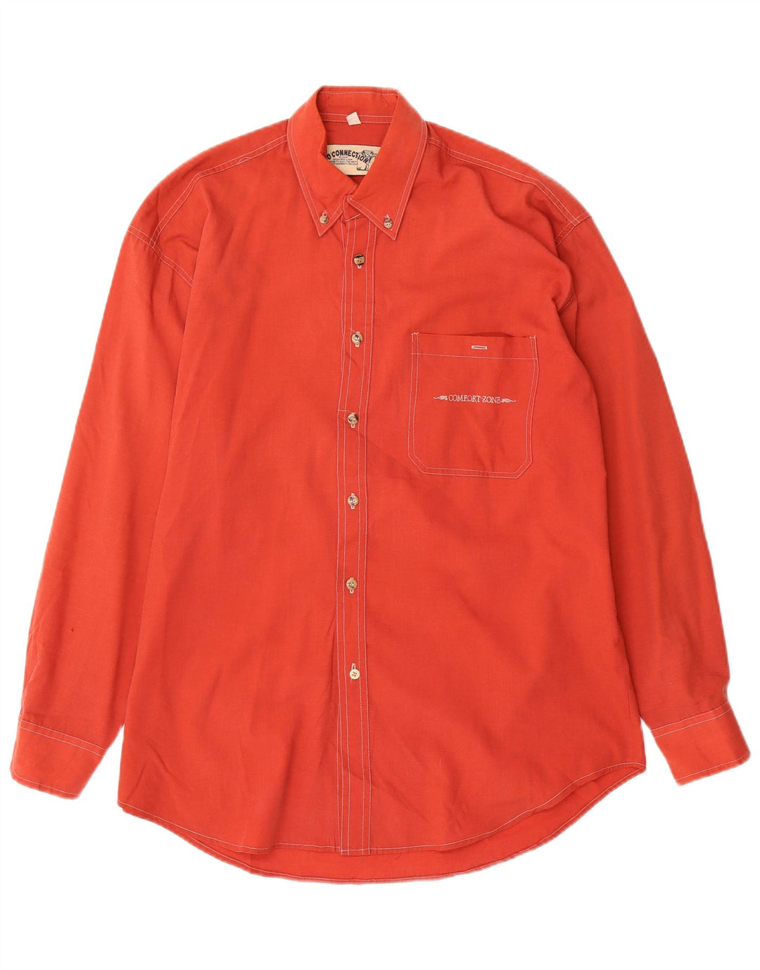 Camisa Vintage Hombre Talla 39/40 Mediana Roja