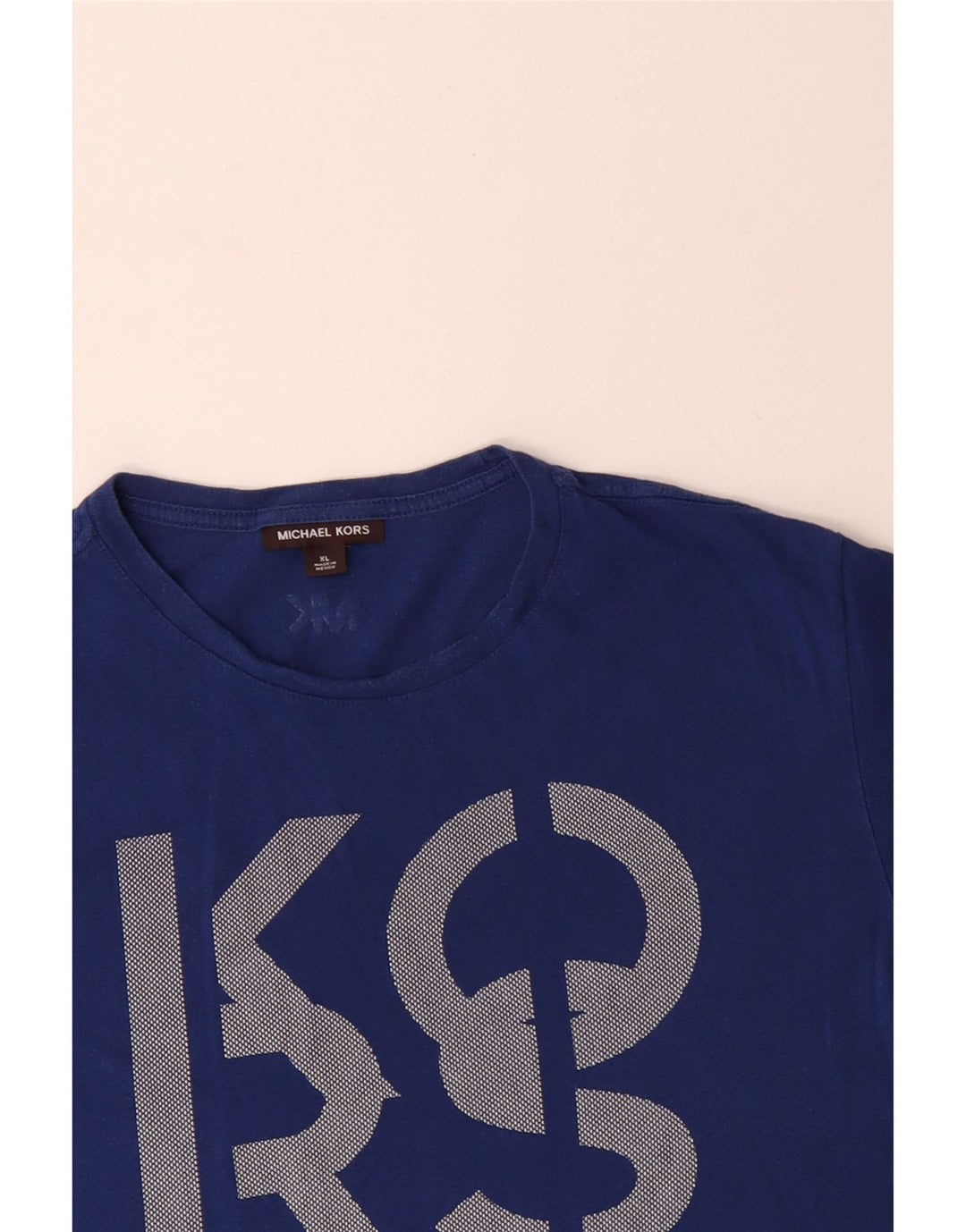 MICHAEL KORS Camiseta gráfica para hombre Top XL Algodón azul