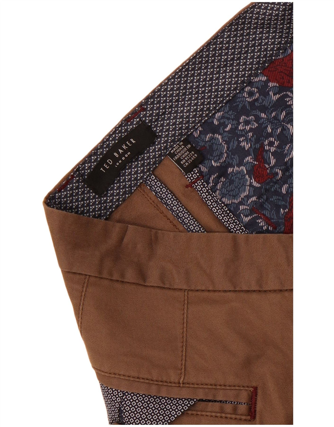 Pantalones chinos rectos para hombre de Ted Baker W38 L32 Marrón