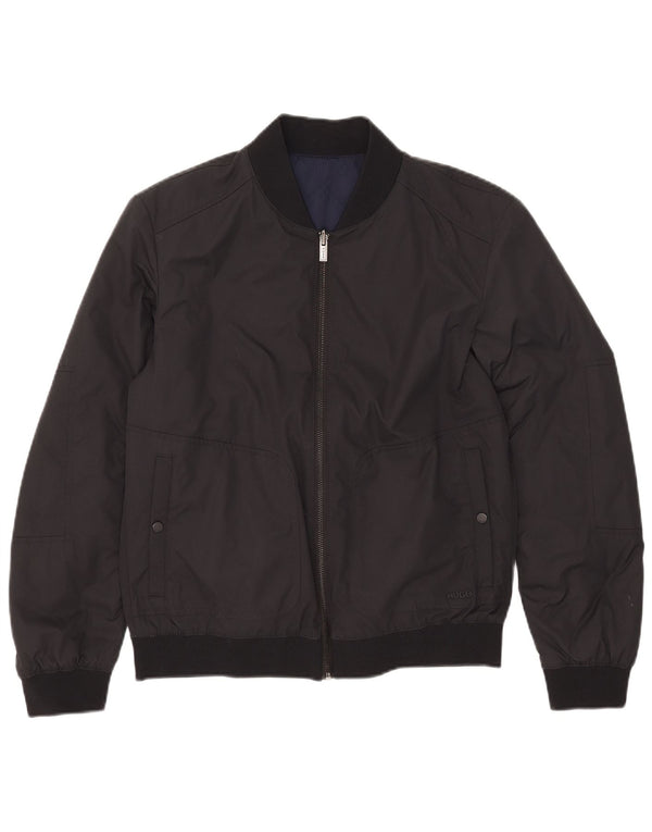 Hugo Boss Chaqueta reversible para hombre UK 36 Small Poliamida negra