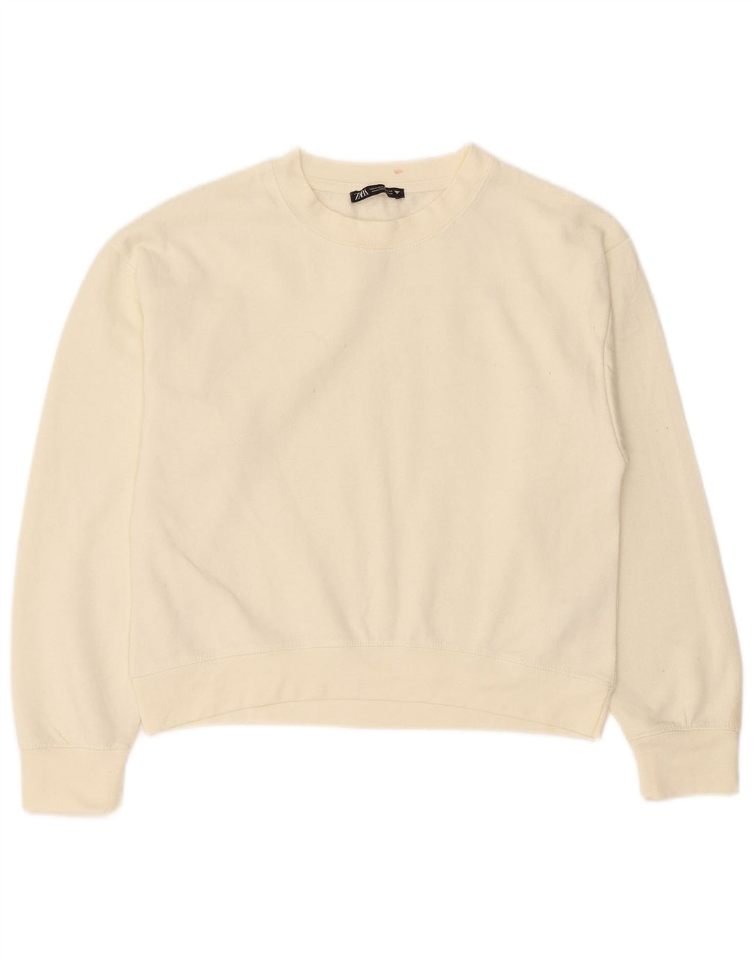 Zara Mujer Sudadera Jumper UK 14 Medio Off White Poliéster
