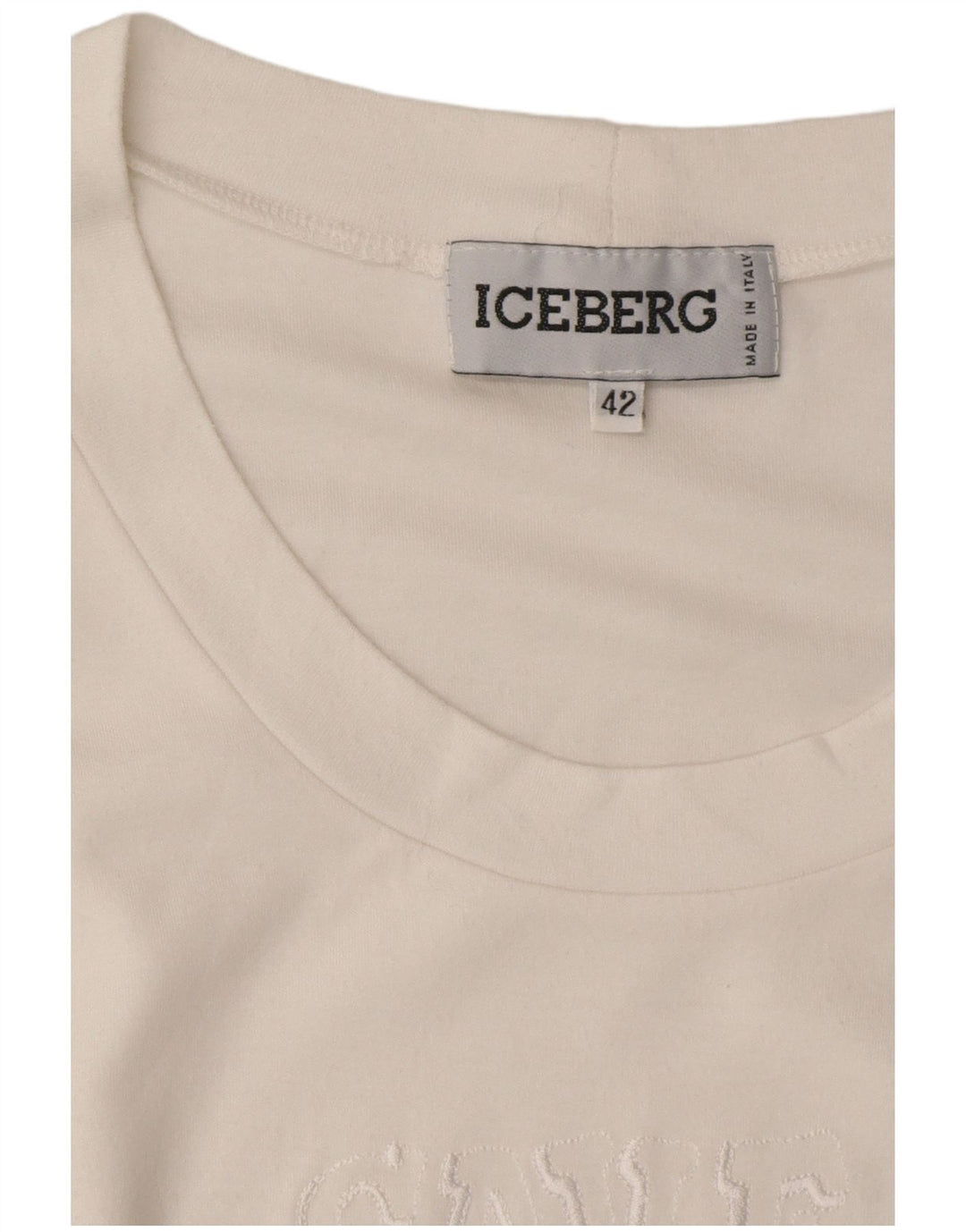 Iceberg Mujer Disney Graphic Camiseta Top IT 42 Medio Algodón Blanco
