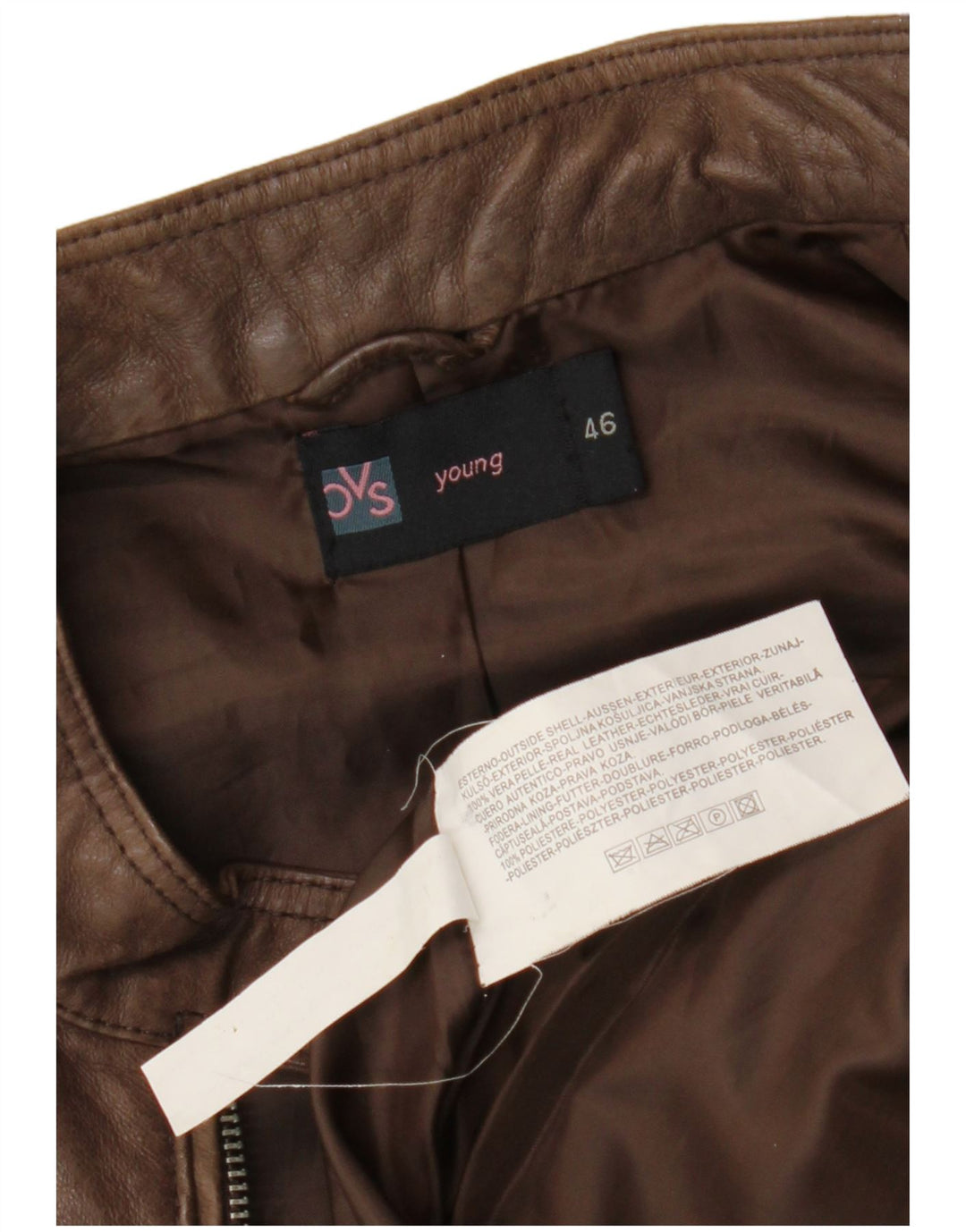 OVS Chaqueta motera de cuero para niña 13-14 años Cuero marrón