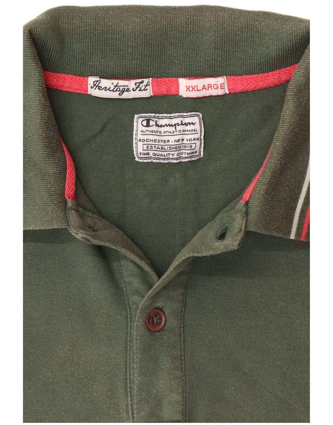 CHAMPION Polo Heritage Fit para hombre 2XL Verde