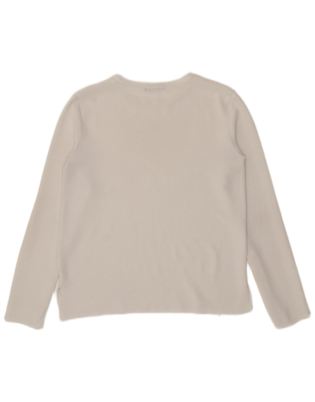 Zara Mujer Top Manga Larga UK 10 Small Blanco