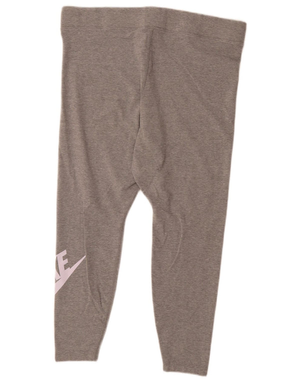 Nike Leggings capri gráficos para mujer UK 40 XL Algodón moteado gris