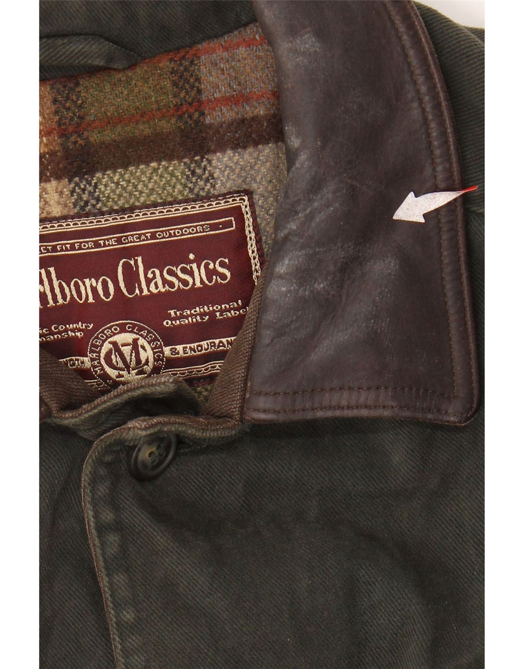 MARLBORO CLASSICS Chaqueta utilitaria para hombre UK 38 Medium Khaki Colourblock