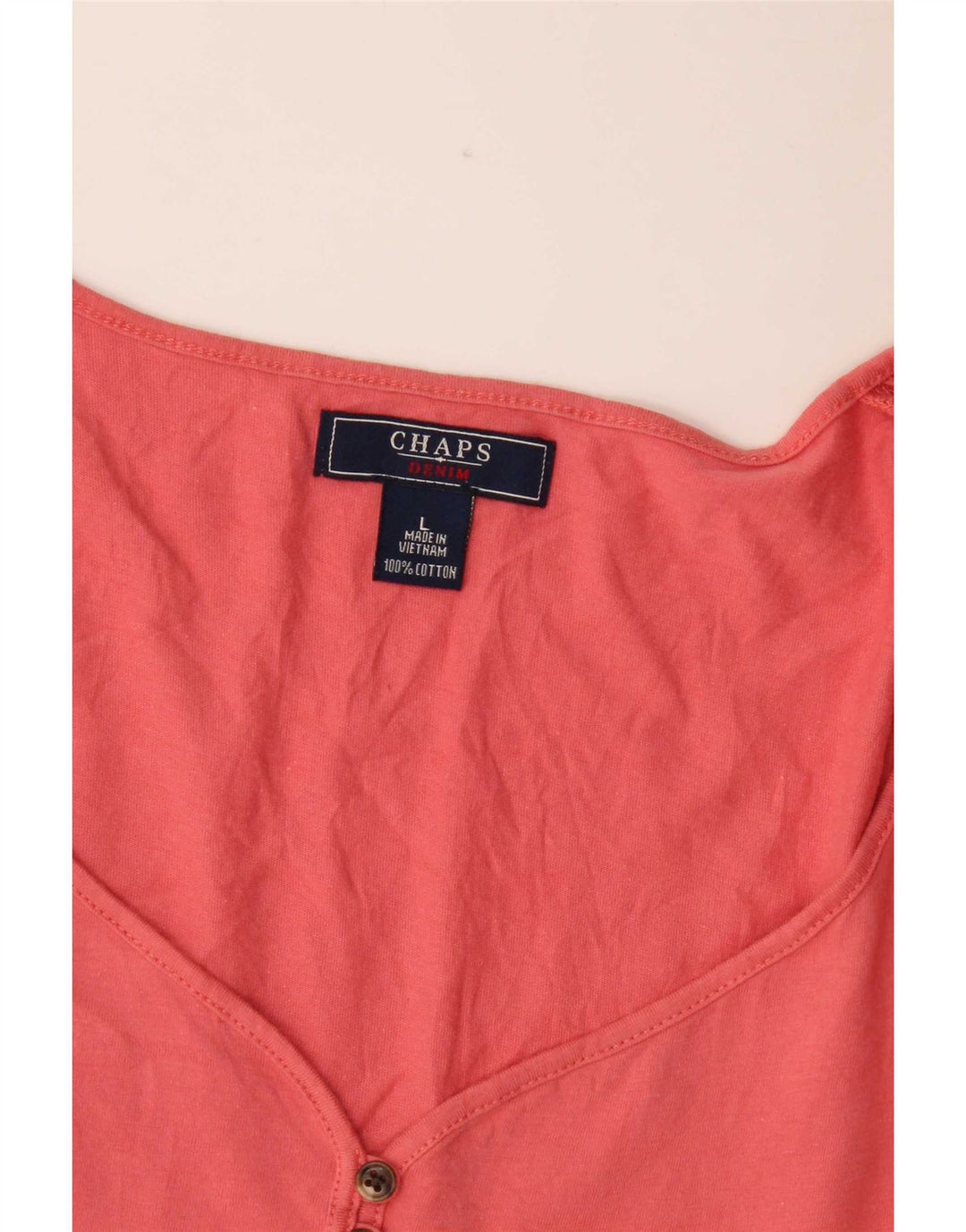 Chaps Blusa para mujer Top UK 14 Grande Algodón rosa