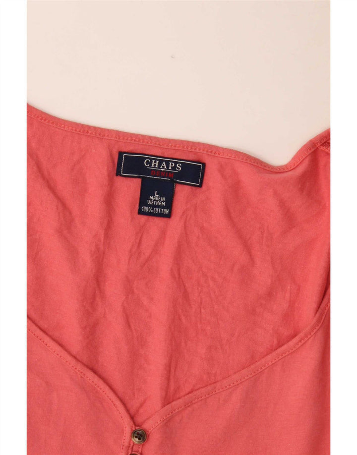 Chaps Blusa para mujer Top UK 14 Grande Algodón rosa