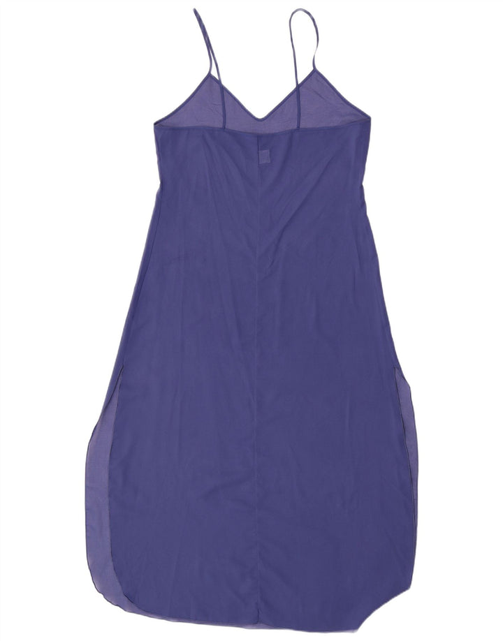 Vintage mujer playa ver a través de vestido slip IT 44 poliéster púrpura medio