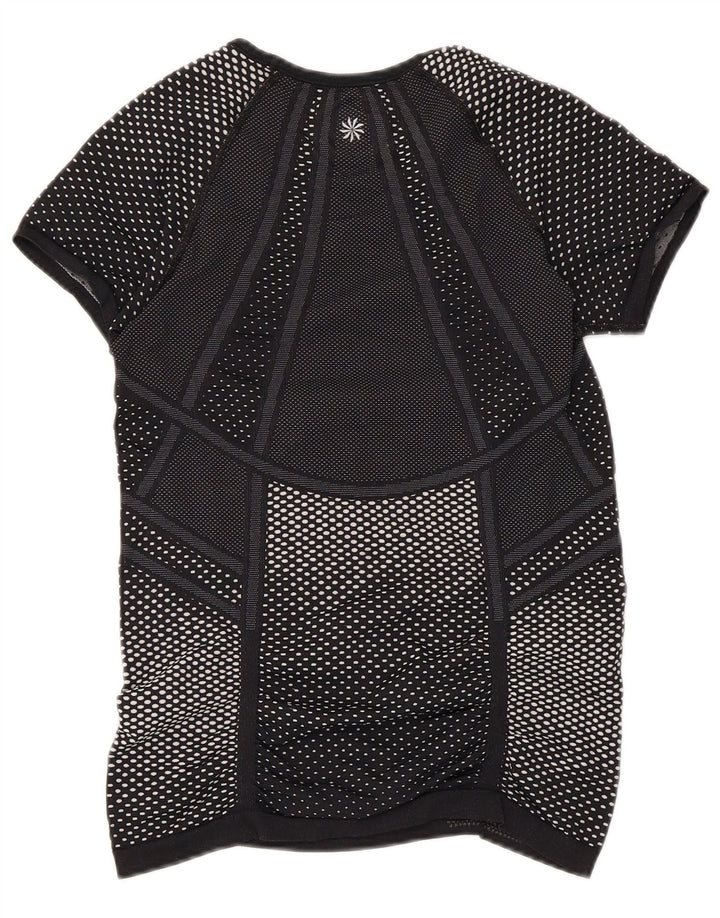 ATHLETA Camiseta para mujer Top UK 8 Small Black Spotted Poliéster