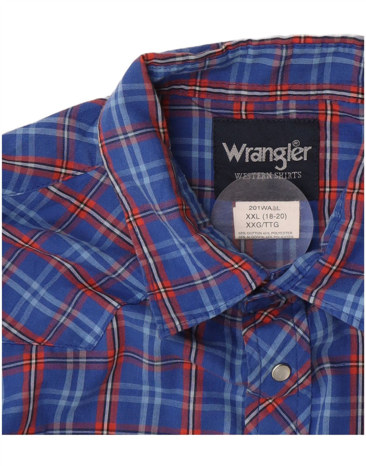 WRANGLER Camisa Niño 15-16 Años 2XL Azul Cuadros Algodón