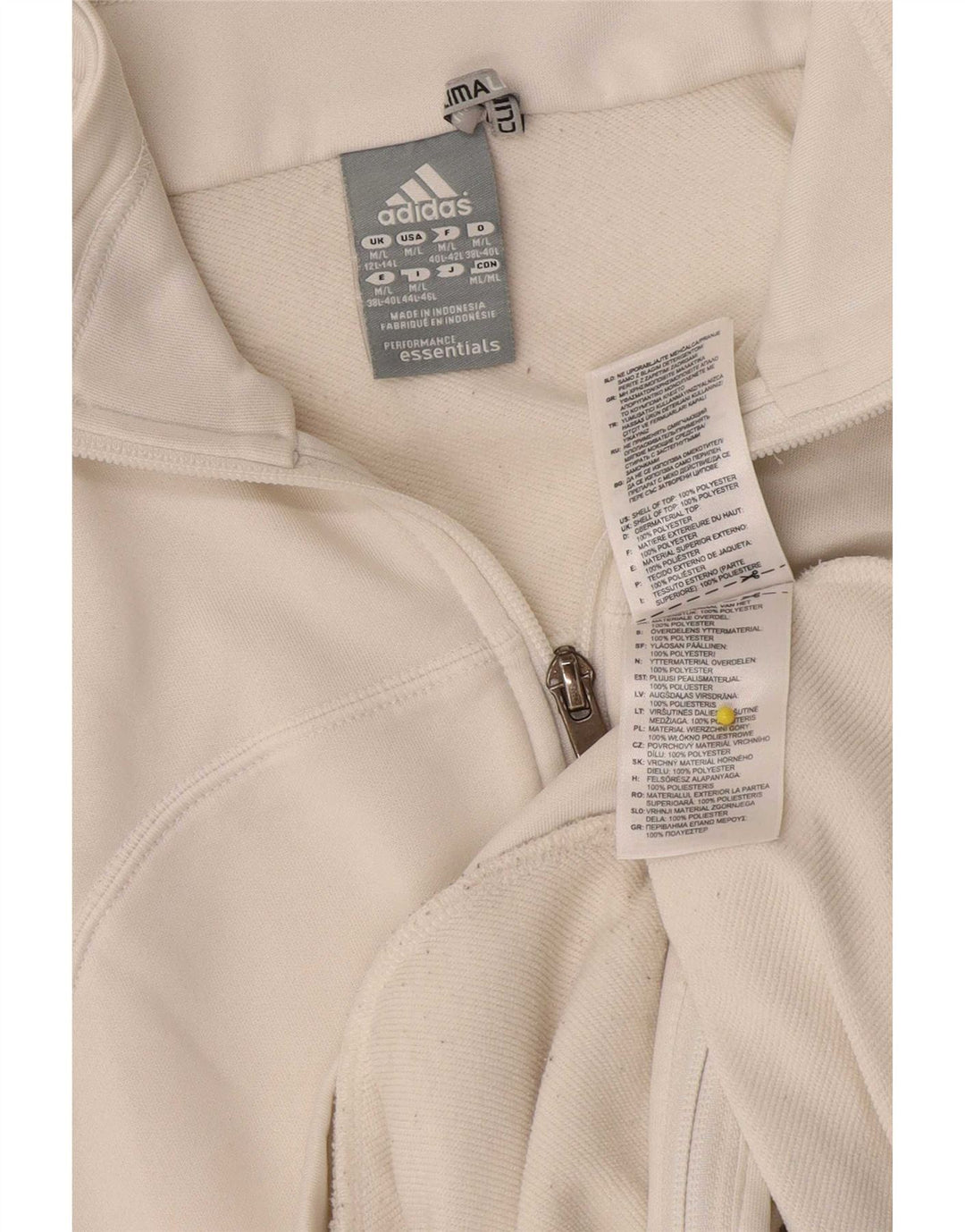 Adidas Mujer Climalite Chándal Top Chaqueta Reino Unido 12/14 Mediano Blanco