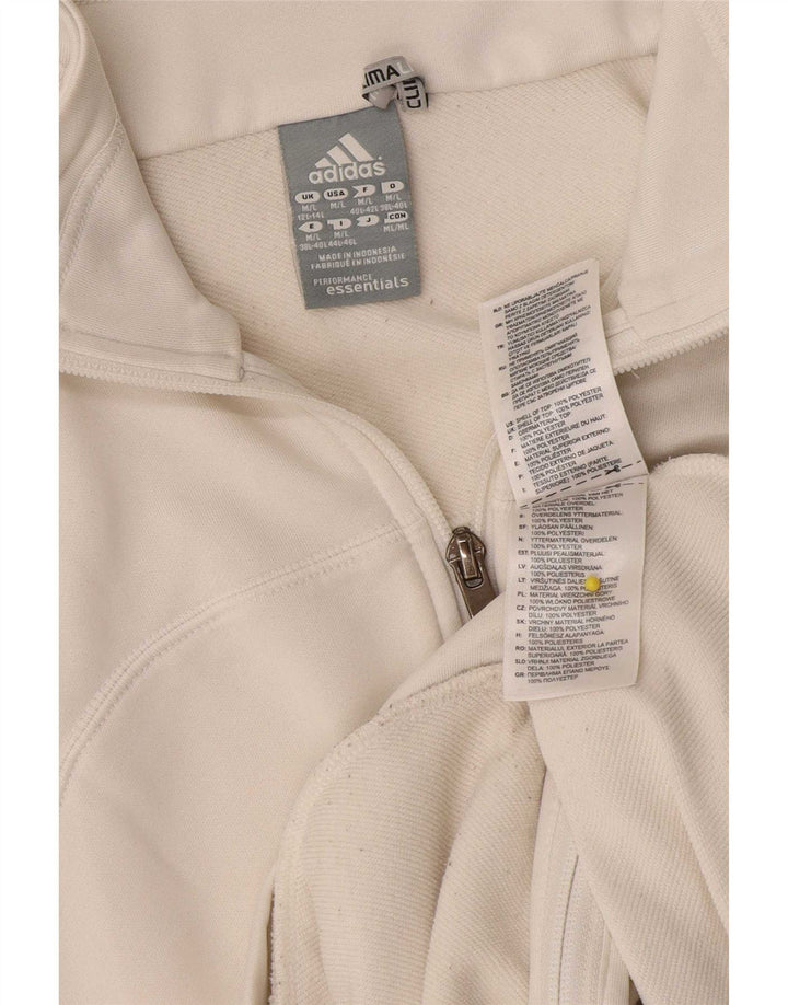 Adidas Mujer Climalite Chándal Top Chaqueta Reino Unido 12/14 Mediano Blanco