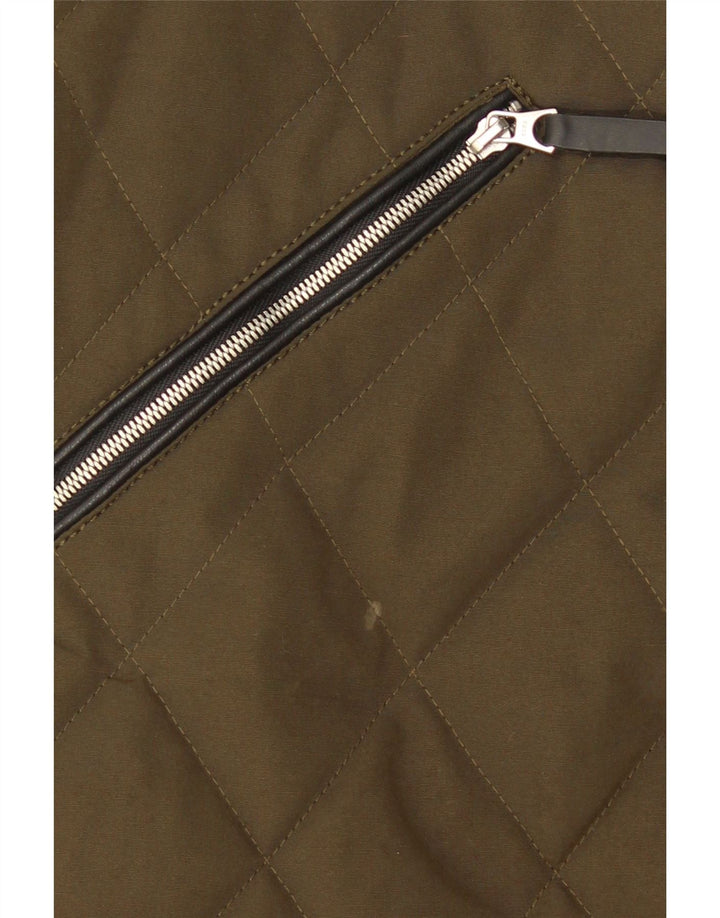 Zara Mens Chaleco acolchado UK 40 Large Caqui Poliéster