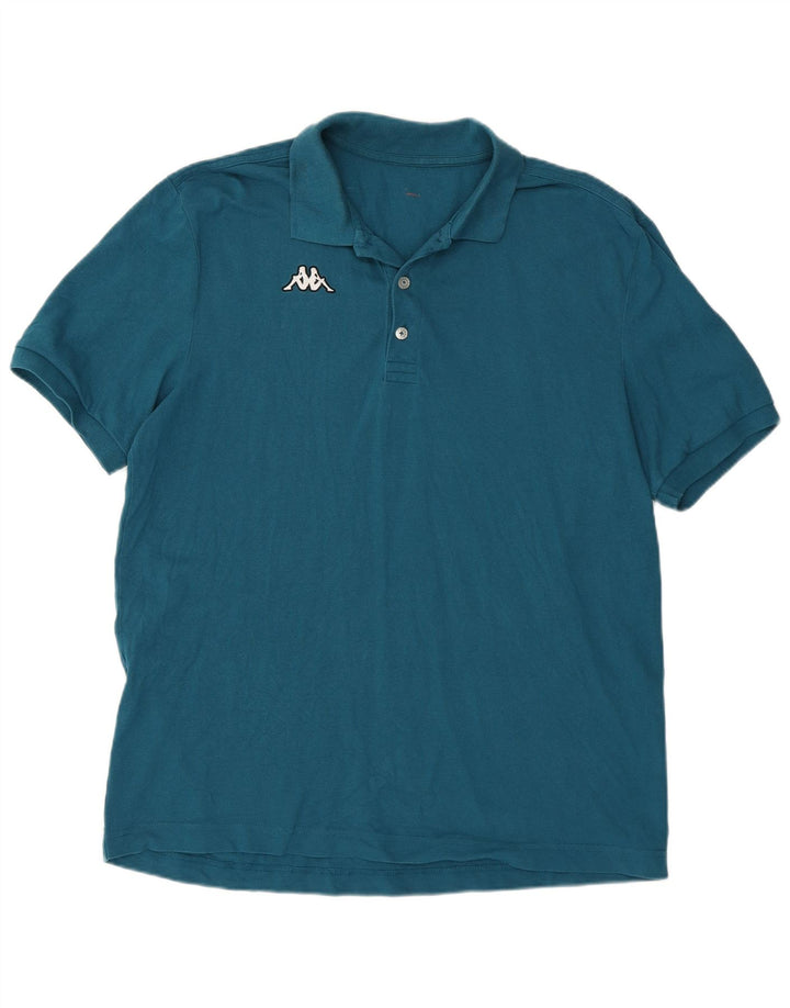 Polo Kappa Hombre Grande Azul Algodón