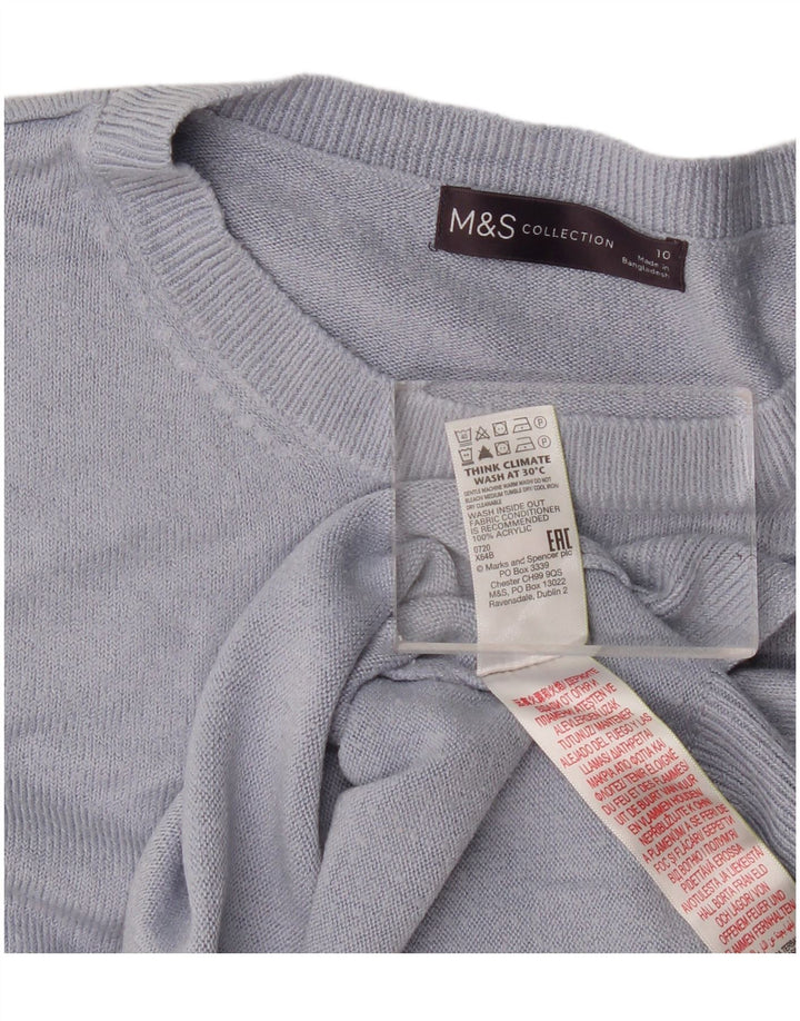 Marks & Spencer Jersey extragrande con cuello redondo para mujer, talla 40, color azul pequeño