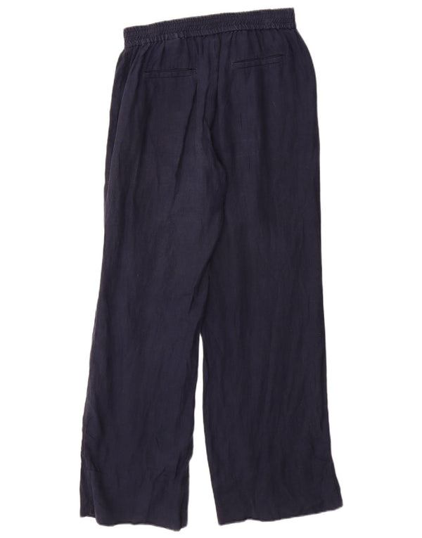 Zara Mujer Pantalones Casuales De Corte Suelto Pequeño W26 L31 Azul Marino