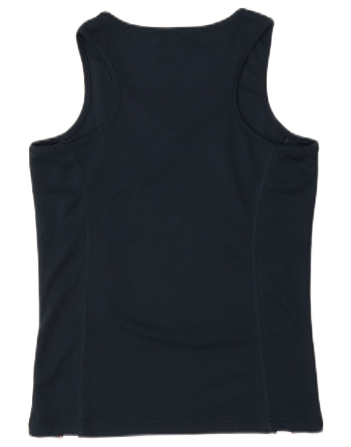 Sergio Tacchini Camiseta sin mangas para mujer UK 6 XS Azul marino Colorblock Poliéster