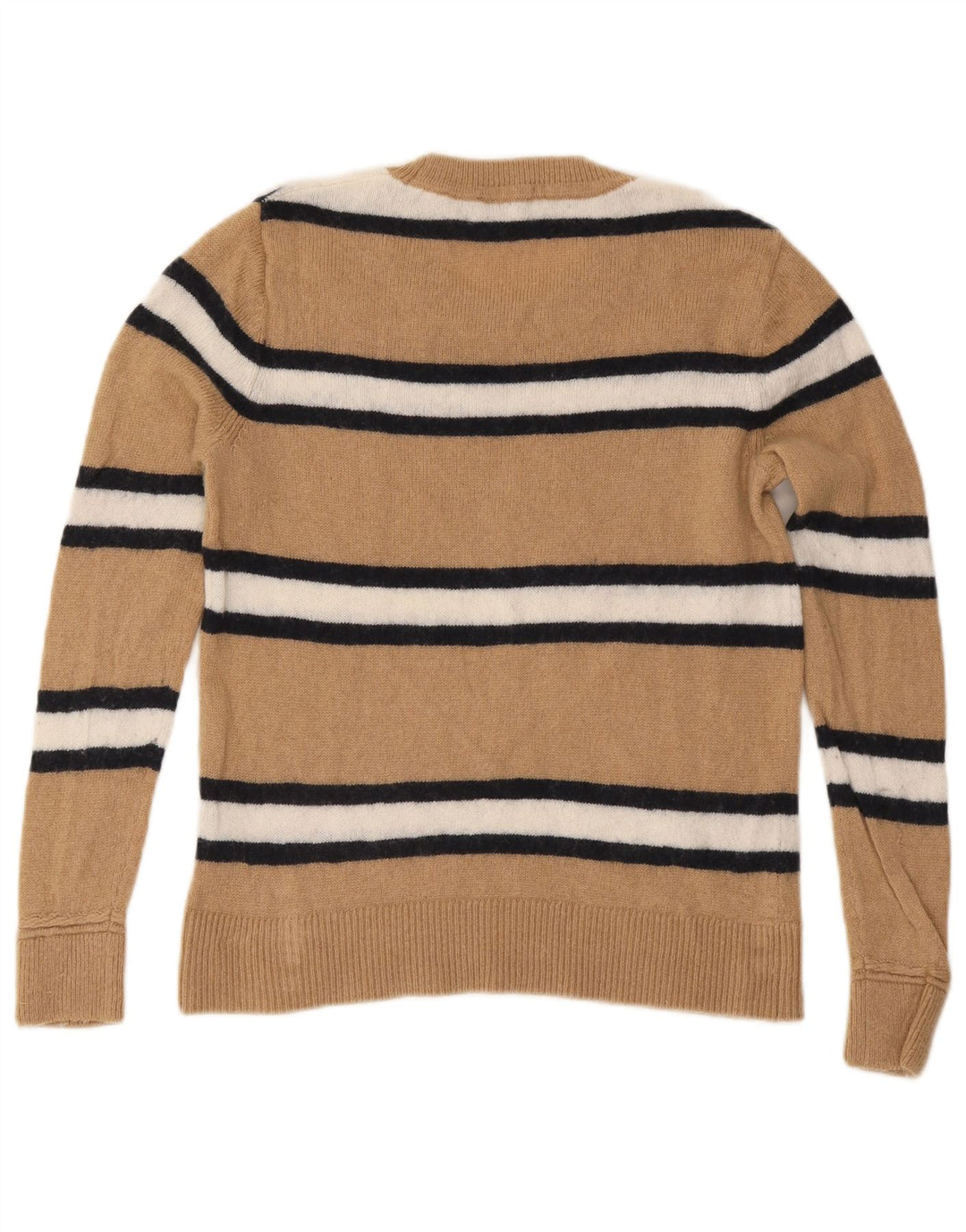 TOMMY HILFIGER Suéter tipo jersey con cuello redondo para mujer Reino Unido 40 Mediano Beige Rayas