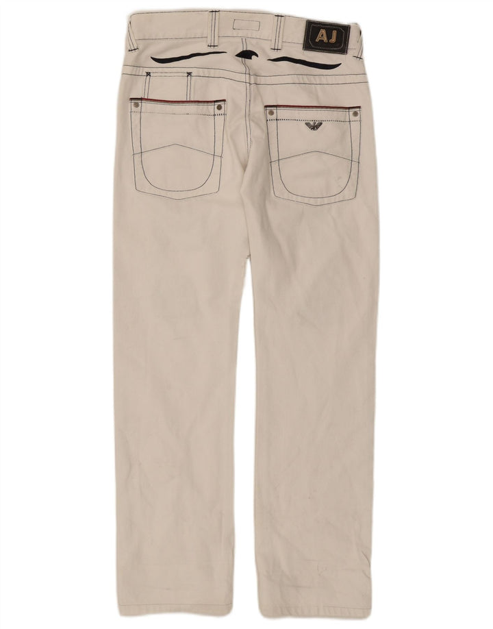 Armani Jeans Rectos Desgastados Mujer W32 L30 Algodón Blanco