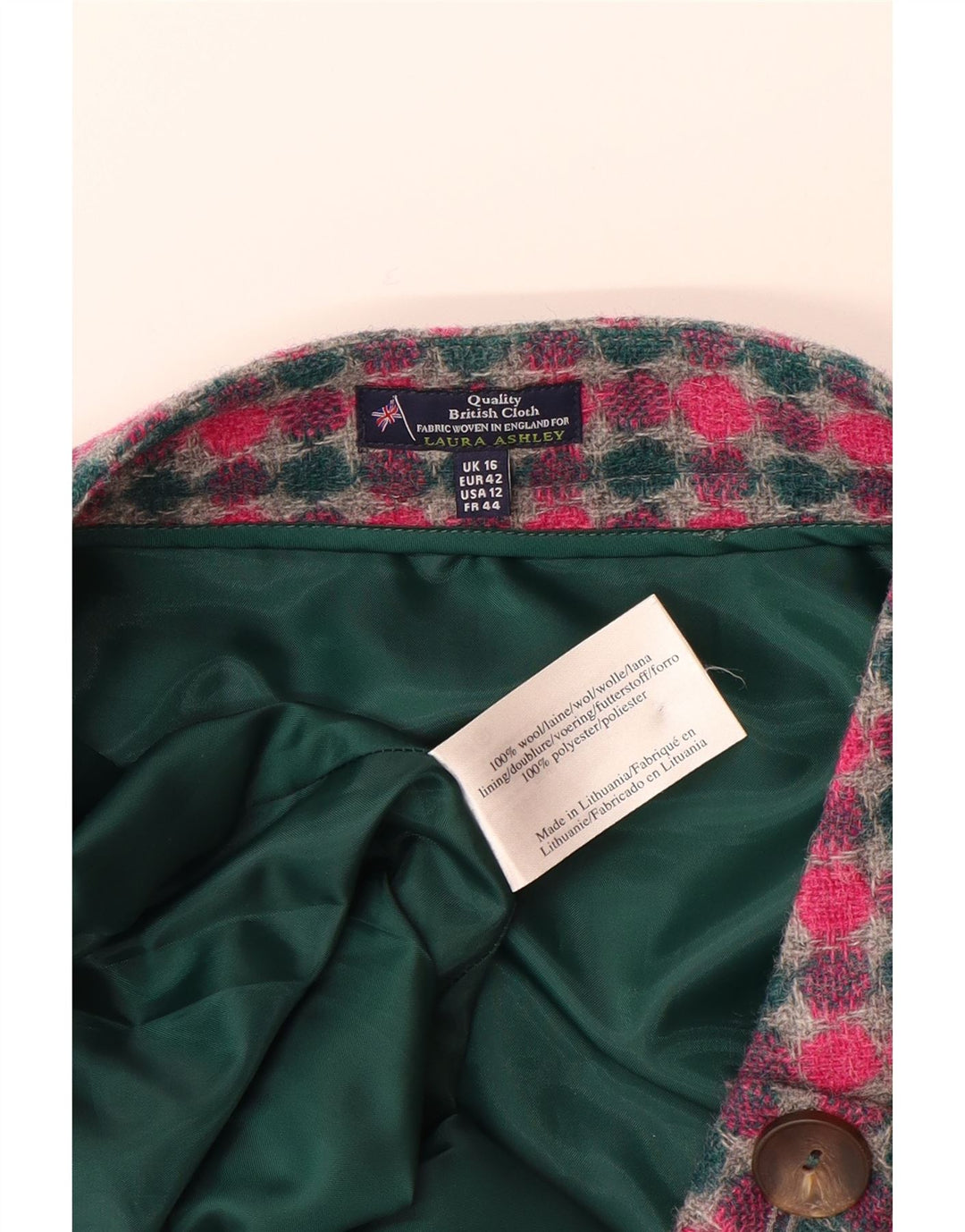 LAURA ASHLEY Minifalda para mujer UK 16 Large W36 Lana manchada multicolor