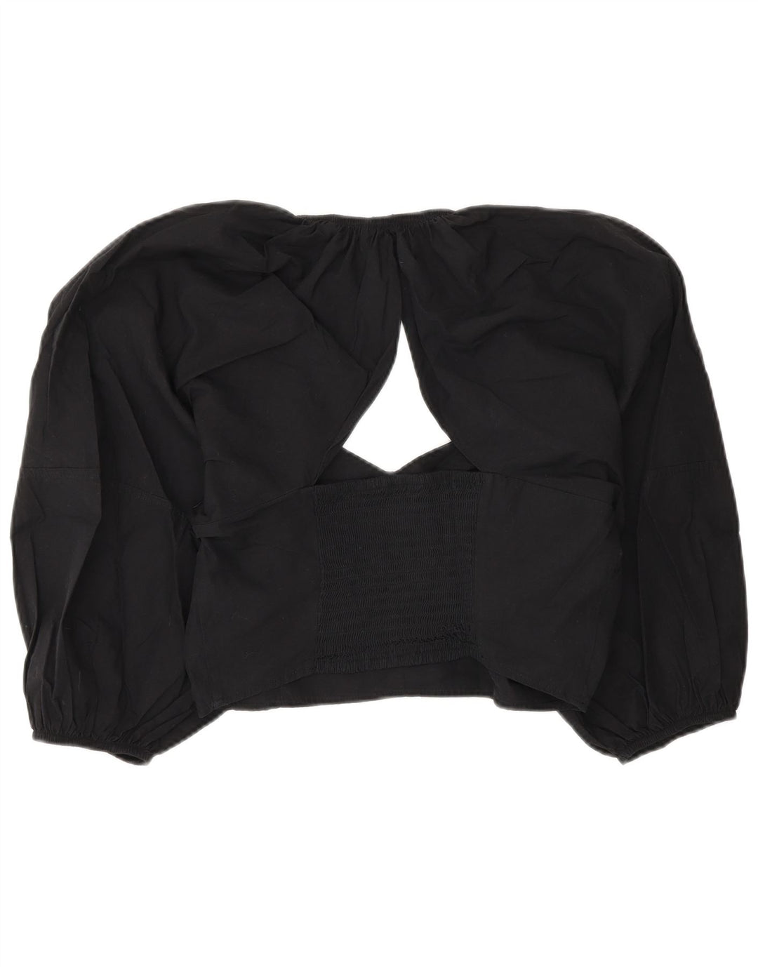 Zara Mujer Blusa Corta Top UK 44 Grande Negro