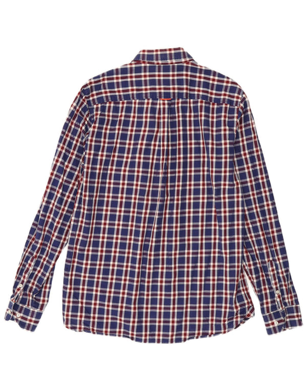 Camisa Superdry para hombre de algodón a cuadros azules grandes