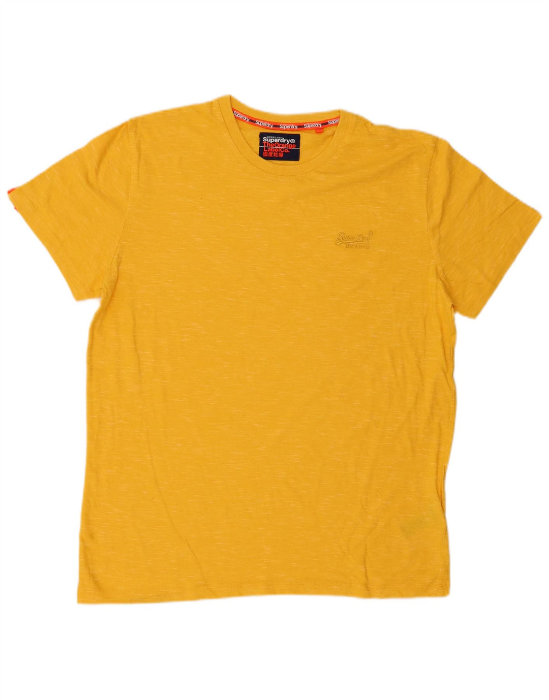 SUPERDRY Camiseta Hombre Top XL Algodón Moteado Amarillo