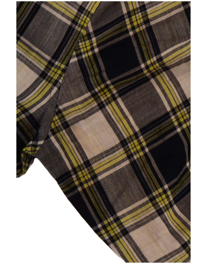 Benetton Hombre Camisa De Cuadros Grande De Algodón A Cuadros Azul Marino