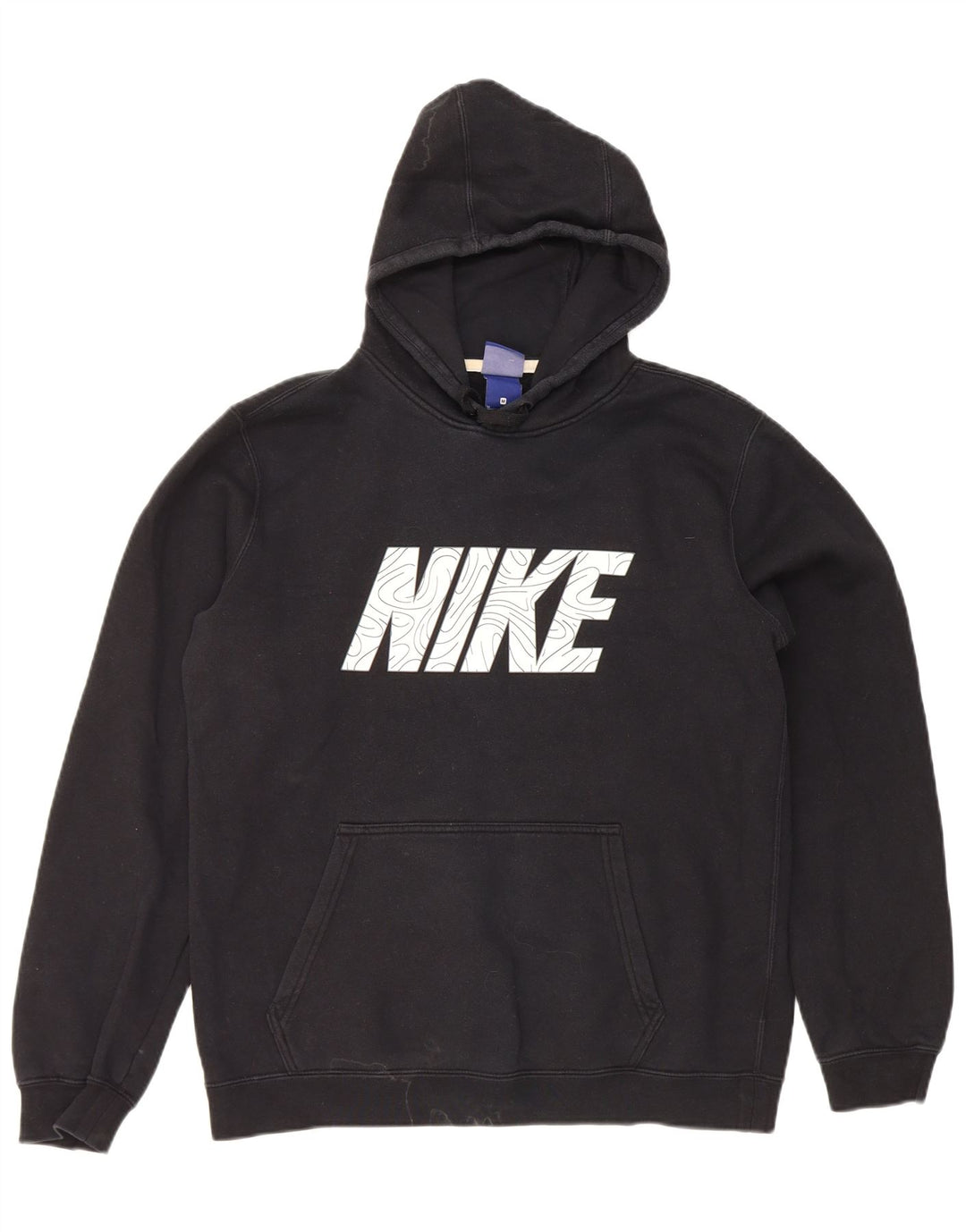 Nike Sudadera con capucha gráfica para hombre, jersey de algodón negro mediano