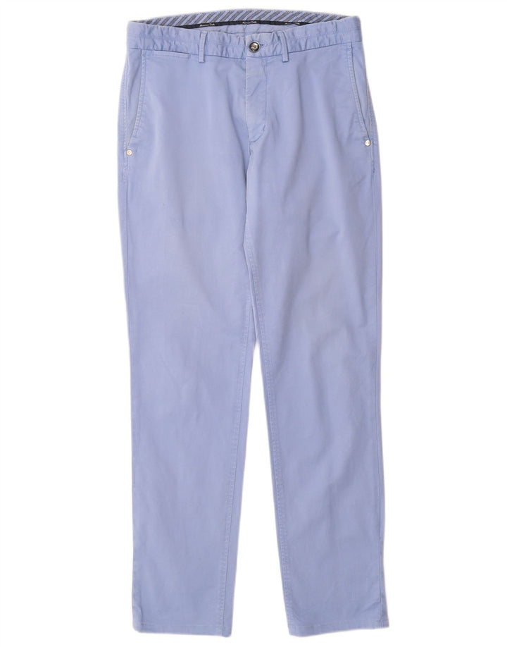 MASSIMO DUTTI Pantalón chino slim fit para hombre EU 38 Small W30 L30 Azul