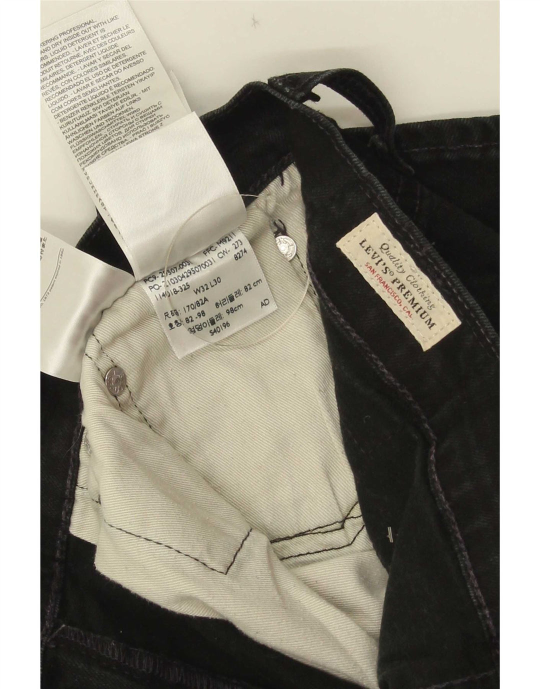 Vaqueros Levi's Mujer Rectos W32 L30 Algodón Negro