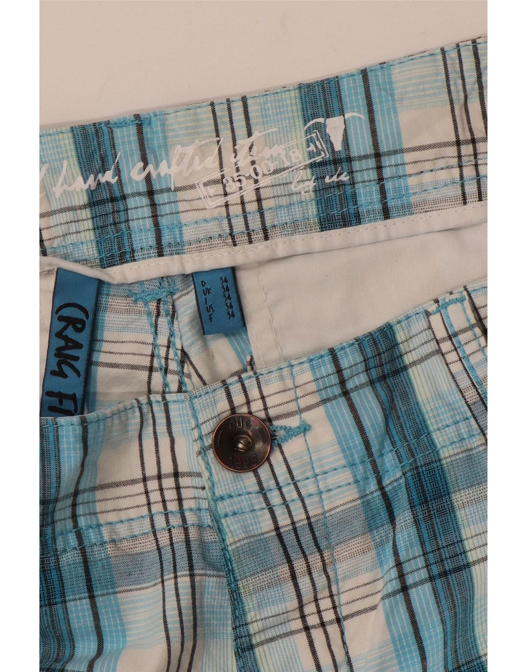 EDC Shorts cargo para hombre W34 Large Blue Check