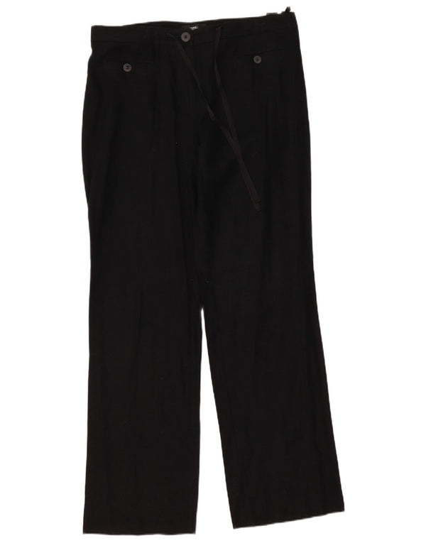 Marks & Spencer Pantalones Casuales Rectos para Mujer UK 44 Large W36 L33 Negro