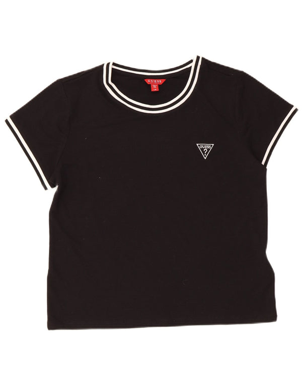 Guess Camiseta Mujer Top UK 44 Grande Poliéster Negro