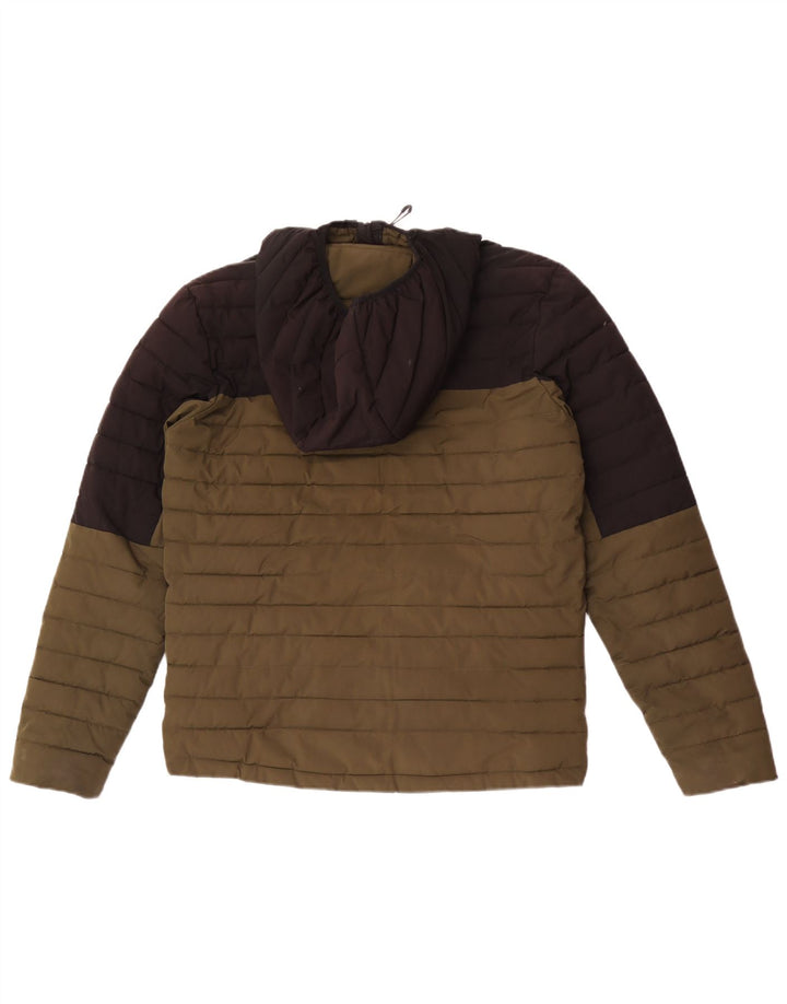 Diesel Chaqueta Acolchada Con Capucha Para Hombre UK 38 Medium Caqui Colorblock