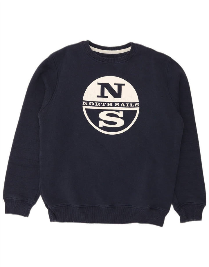 North Sails Hombre Sudadera Gráfica Jersey Pequeño Algodón Azul Marino