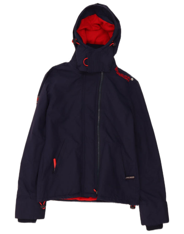 Superdry Chaqueta Cortavientos con Capucha Windcheater para Mujer UK 40 Small Azul Marino