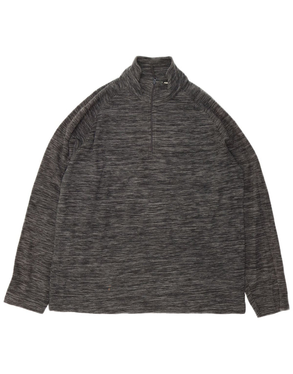 MOUNTAIN WAREHOUSE Jersey de forro polar con cuello y cremallera para hombre grande gris a rayas