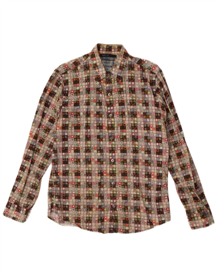 Camisa Desigual Regular Fit Algodón Cuadros Multicolor Mediano